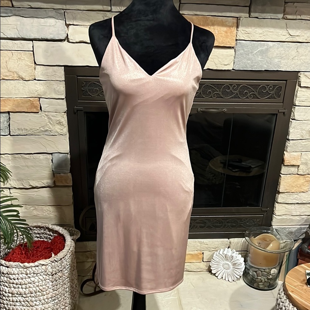 LUV LIZ Elegant Pink Slip Dress